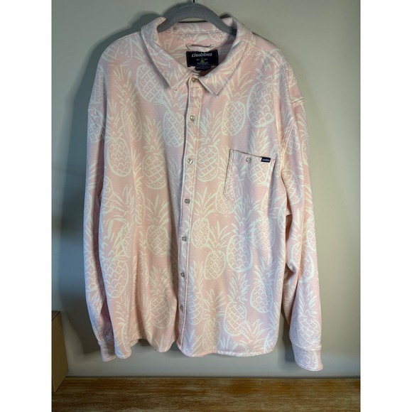 chubbies Other - Chubbies Men's The Thigh Napple Pink Pineapple Fleece Flannel Over Shirt SZ XXL